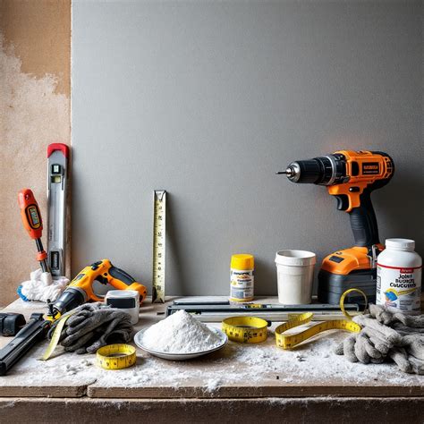 Darbo įrankiai gipso kartono montavimui