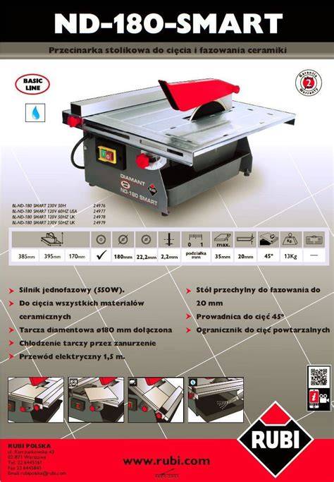 Infografika: Rubi ND-180 SMART specifikacijos ir naudotojo gidas