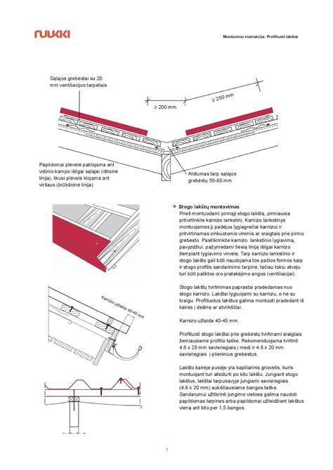 Ondura lakštų montavimo schema
