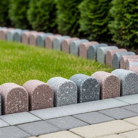 Betoninių ir plastikinų vejos bortelių įvairovė