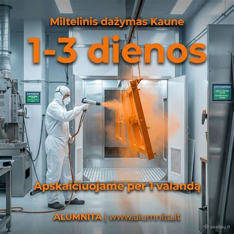 Aliuminio paviršiaus anodavimas ir miltelinis dažymas