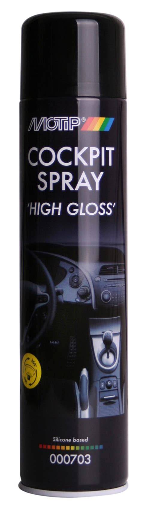 Motip Cockpit Spray High Gloss 600ml vizualinis vaizdas su aukštu blizgesiu