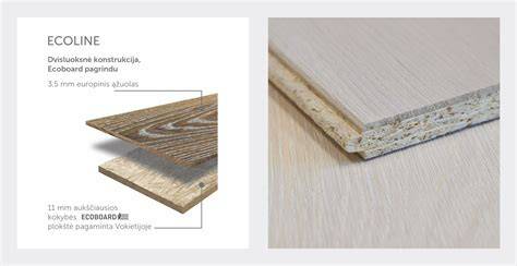 Infografika: trisluoksnės inžinerinės ąžuolo grindų konstrukcijos schema
