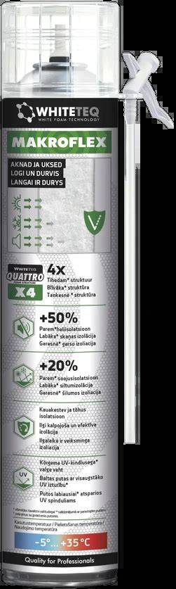 Makroflex WHITETEQ: šviesios putos baltos spalvos ir aukštos plėtimosi charakteristikos