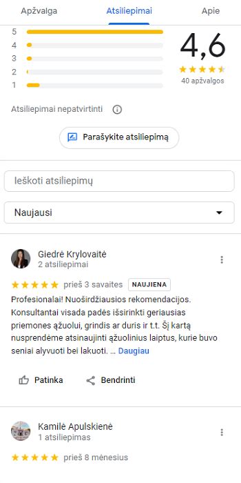 Klientų atsiliepimai apie internetines parduotuves