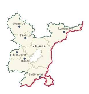 Vilniaus regiono medienos pristatymo žemėlapis