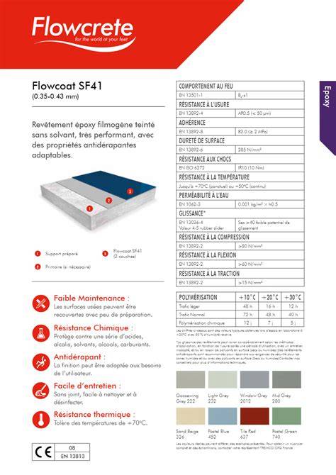 Flowcoat SF41 grafikas su techniniais duomenimis