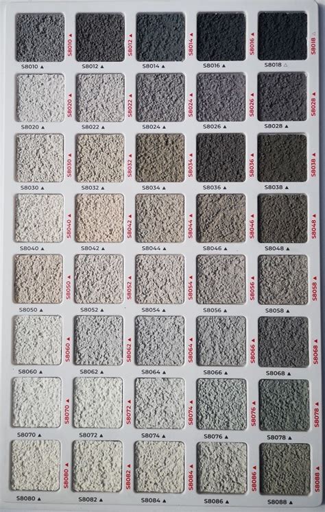 Dekoratyvinio tinko tekstūros ir spalvos