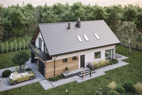 20 mm plytelių vizualinis pavyzdys - kontrastų derinimas su antracito stogo dangomis