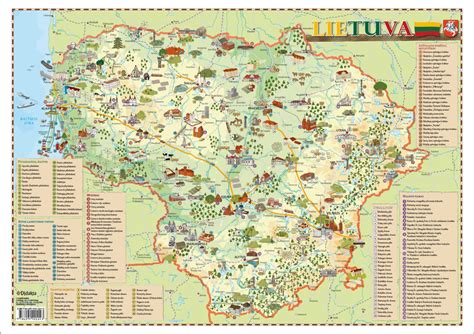 Žemėlapis su Lietuvos rajoniniais keliais