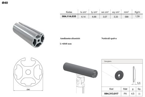 Techniniai palapinių komponentai: aliuminio karkasas, 40 mm skersmens šešiakampio profilio rėmas