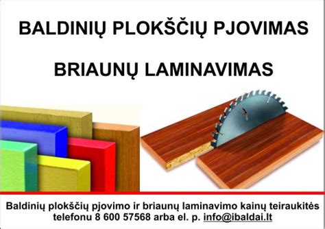 Baldenių plokščių apžvalga - laminavimas ir pjovimas