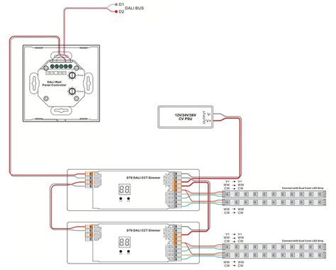 LED panelių įrengimo schema