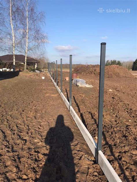 Plytinės tvoros stulpų statybos schema