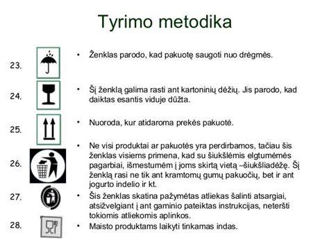 etiketės ir saugos simbolių pavyzdys ant pakuotės