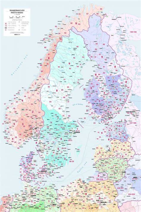 Žemėlapis - Skandinavijos regionų pušies miškai ir logistika