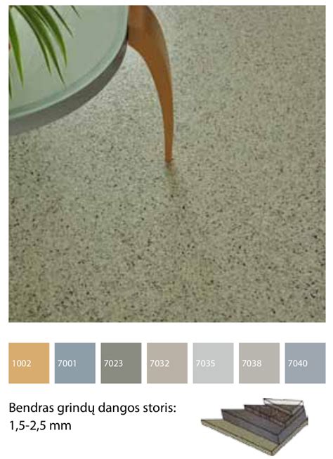 Epoksidinių grindų dangų spalvų paletė