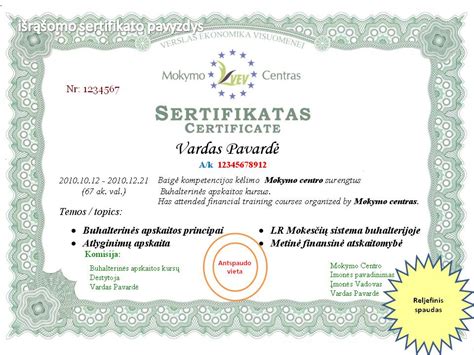 ABS sertifikato pavyzdys