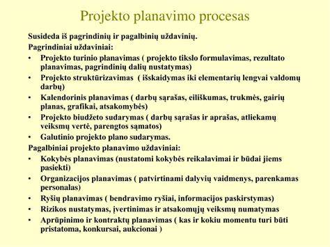 Infografika: Projekto planavimo ir montavimo procesas