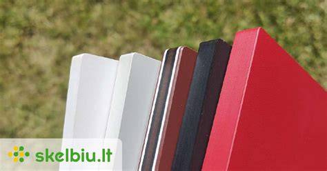 Compact HPL plokštės viduje ir išorėje (juodas/baltas užpildas, įvairios spalvos)