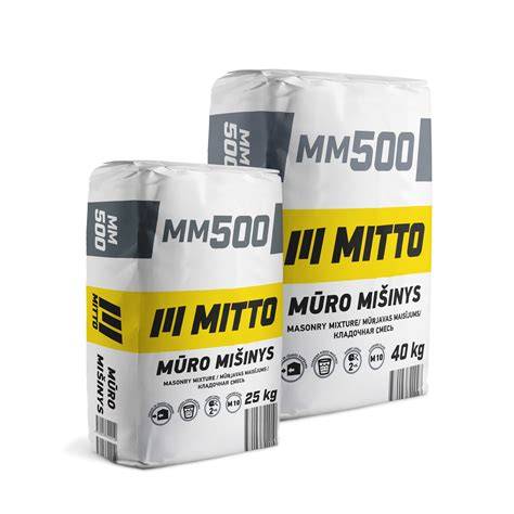 Mūro mišinio MITTO C500 pakuotės nuotrauka ar schemos vaizdas