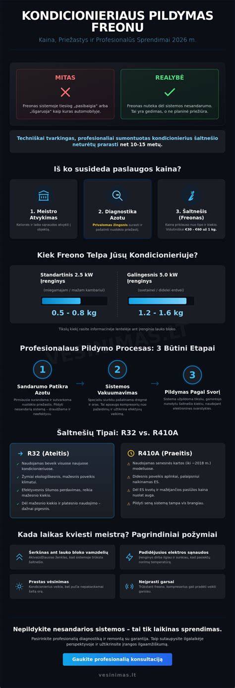 Infografika: fasado kondicionieriaus leidimų procesas