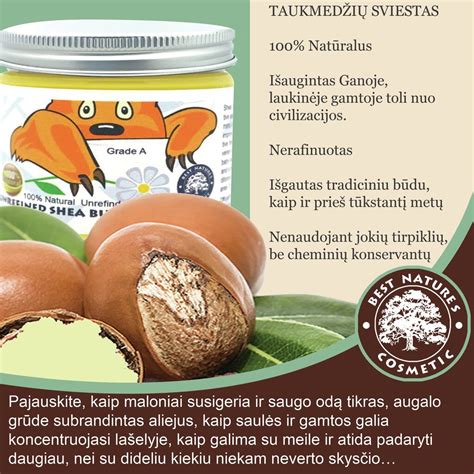 Taukmedžio medžio vaisiai ir gaminamas sviestas