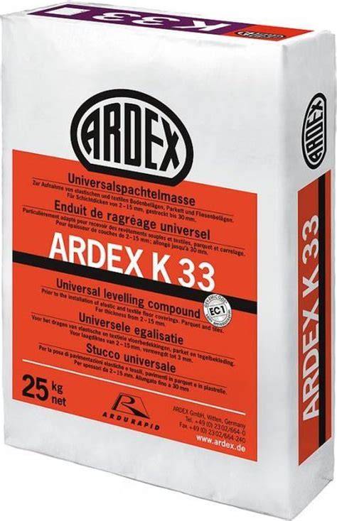 Infografika: ARDEX K 33 naudojimo žingsniai