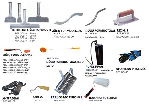 Įvairūs betono ardymo įrankiai