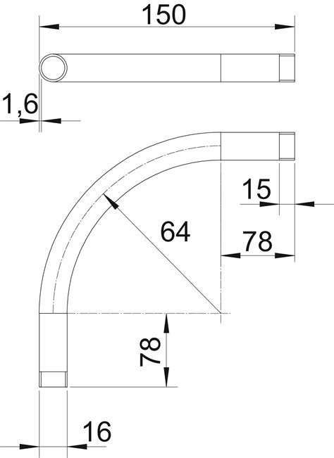 Schematinis aliuminio vamzdžio pjūvis su matmenimis D ir C