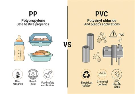 Infografika: PP vs PVC charakteristikos ir laikymo temperatūros diapazonai