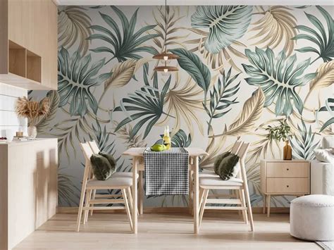 Svetainė su 3D tapetais ant sienos