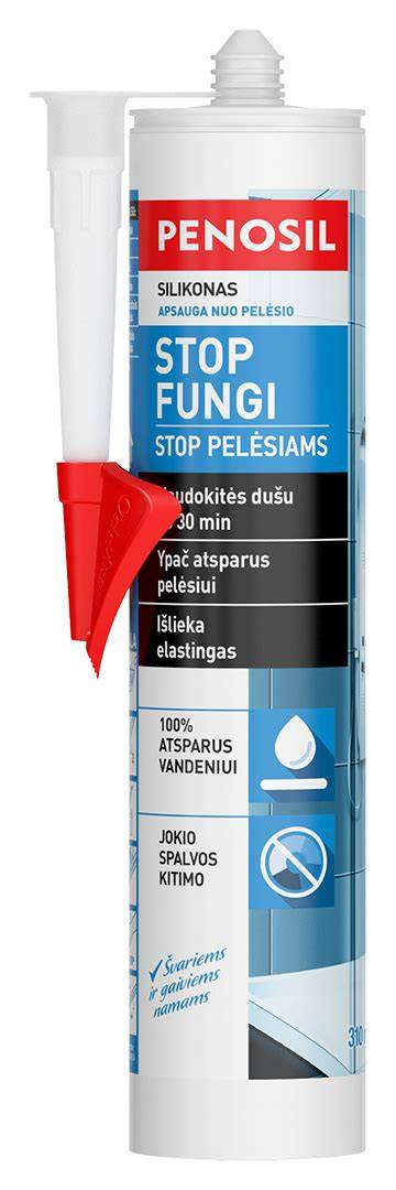 Stop Fungi ir Kitchen & Bath Fresh sandariklių privalumų infografika