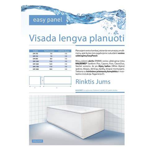 Paruoštos vonios apdailos pasirinkimo grafikas