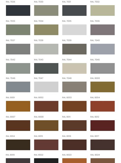 Eternit Gotika spalvų paletė